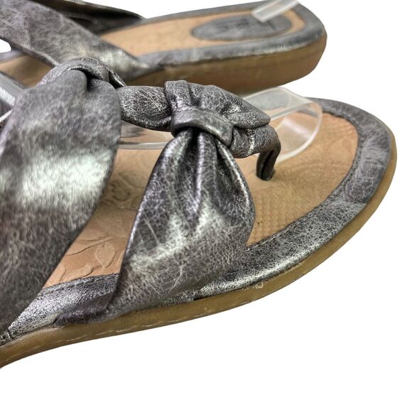 Boc Born Concept Silver Metallic Thongs Slides Sandals Flats Slip On Shoes sz 11 - Picture 12 of 16
